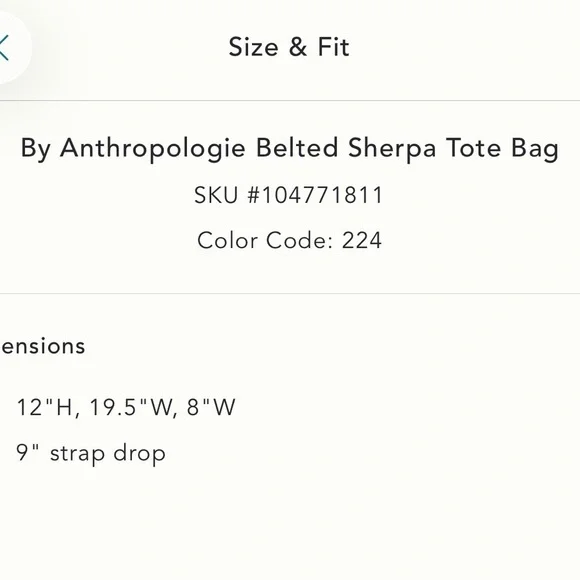 New Anthropologie Sherpa belted tote bag crossbody purse tan brown satchel - Picture 15 of 15